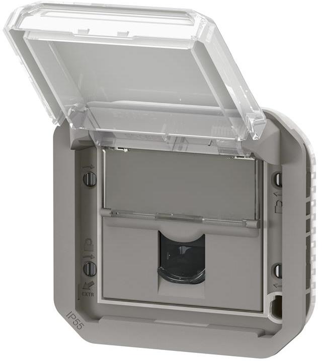 Розетка RJ45 cat.6A STP механизъм цвят Сив IP55 Plexo New Legrand