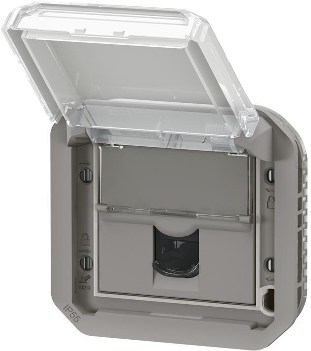 Розетка RJ45 cat.6 FTP механизъм цвят Сив IP55 Plexo New Legrand