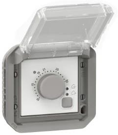 Термостат за отопление и охлаждане 10-30°C НО-НЗ механизъм цвят Сив IP55 Plexo New Legrand