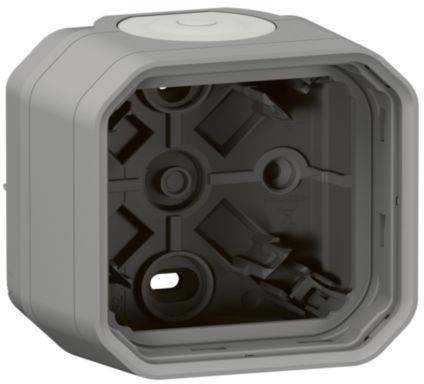 Кутия с 2х гумени мембрани за открит монтаж цвят Сив IP55 Plexo New Legrand