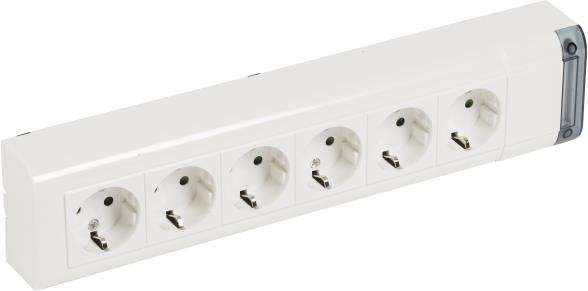 Контакт 6х шуко 16A открит монтаж Legrand