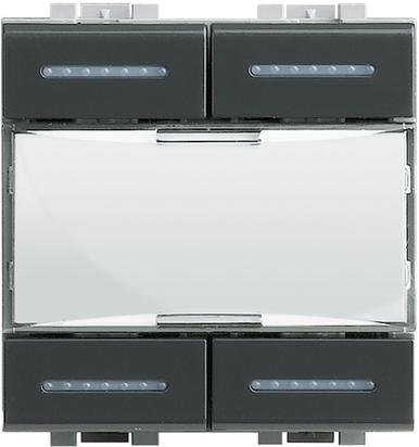 Многофункционален бутон 4 канала 2 мод. SCS/BUS цвят Антрацит LL Bticino