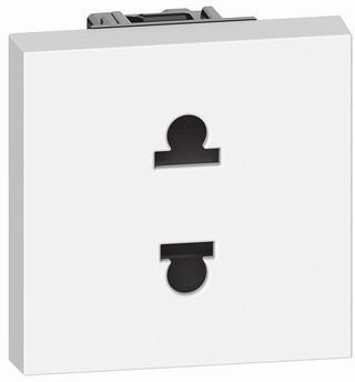 Контакт ЕВРО/АМЕРИКАНСКИ стандарт 2P 2 мод. 16A детска защита цвят Бял Living Now Bticino