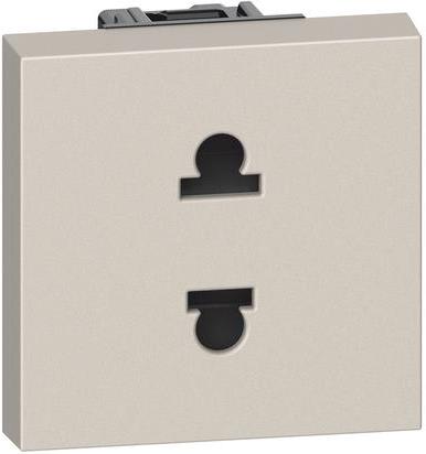 Контакт ЕВРО/АМЕРИКАНСКИ стандарт 2P 2 мод. 16A детска защита цвят Крем Living Now Bticino