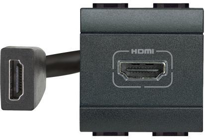 Розетка HDMI с кабел 15см 2 мод. цвят Антрацит LL Bticino