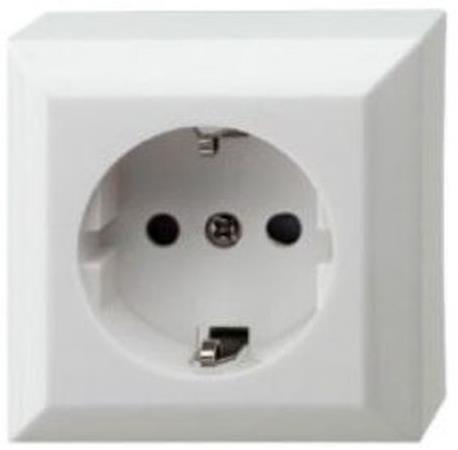 Контакт шуко ЕДИНИЧЕН 16A бял открит монтаж IP20 GAO