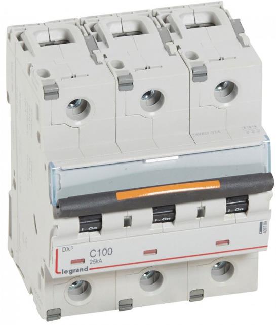 Автоматичен прекъсвач DX3 3P 100A крива С 25kA 4,5 мод. Legrand