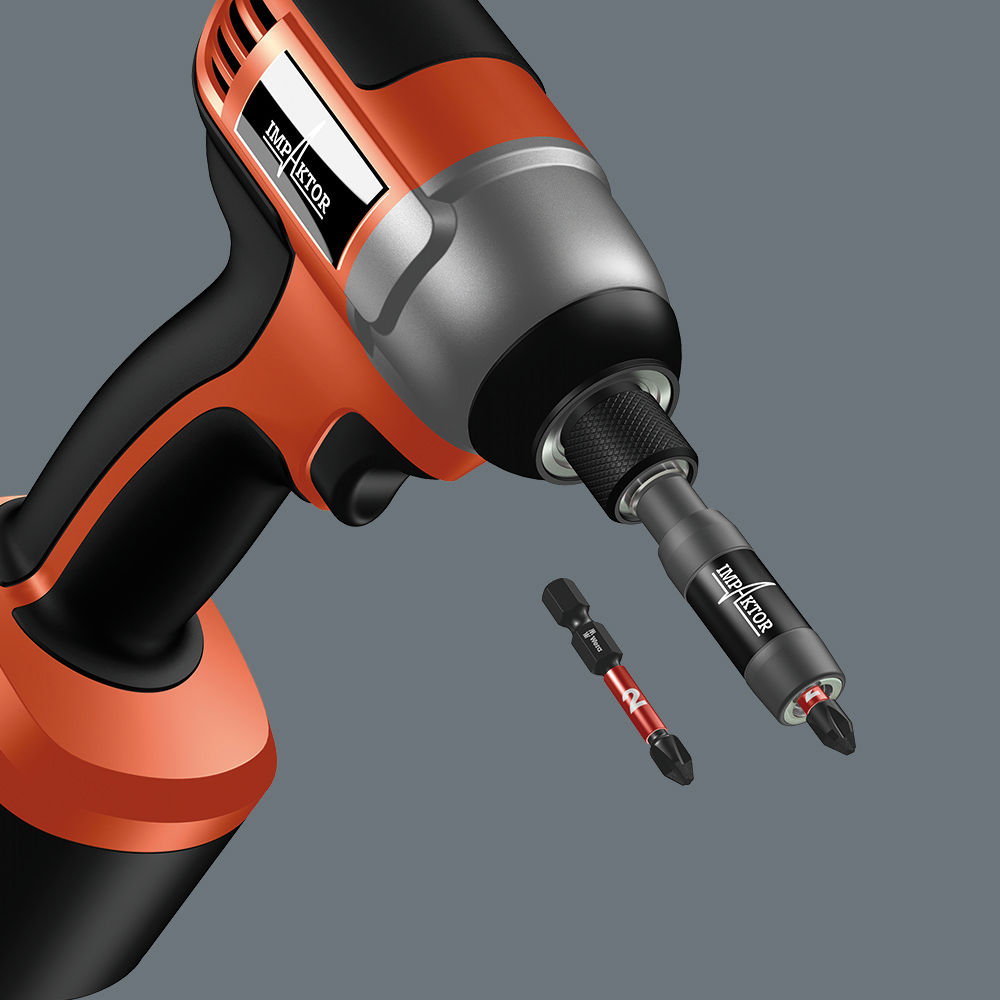 Комплект 9х бита и държач 897/4, Bit-Check 10 Impaktor Wera