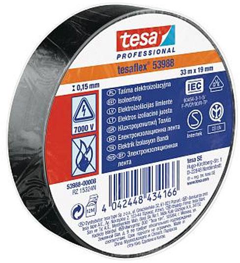 Изолационна лента цвят ЧЕРЕН tesaflex 53988 0.15мм х 19мм, дължина 33м tesa® Professional