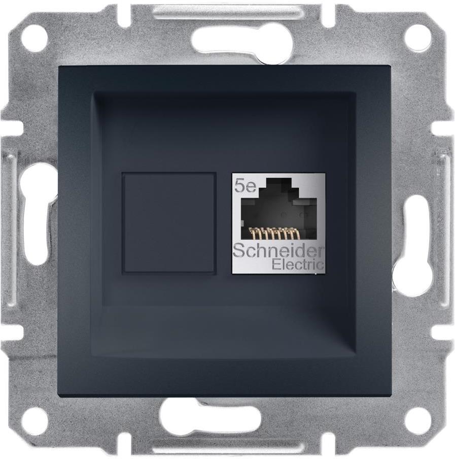 Розетка RJ45 UTP cat.5е цвят Антрацит Asfora SE