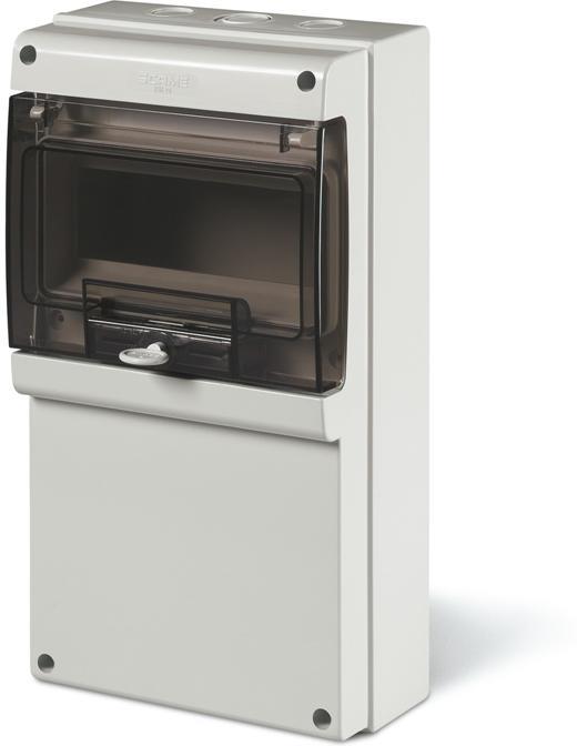 Табло за индустриални контакти и DIN модули IP66, UV, PG и М вход, серия Domino (8 DIN и плътен капак без отвори) Scame