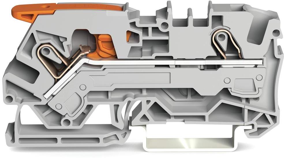 Редова клема СИВА 6мм2 БЕЗВИНТОВА серия CAGE CLAMP® Wago