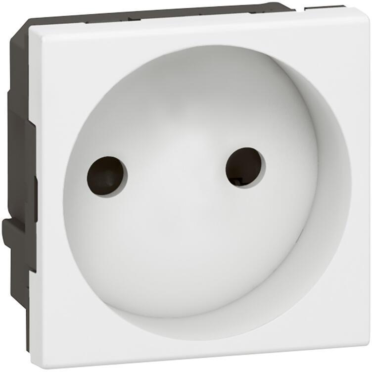 Контакт 2P авт. клеми 2 мод. цвят бял Mosaic Legrand