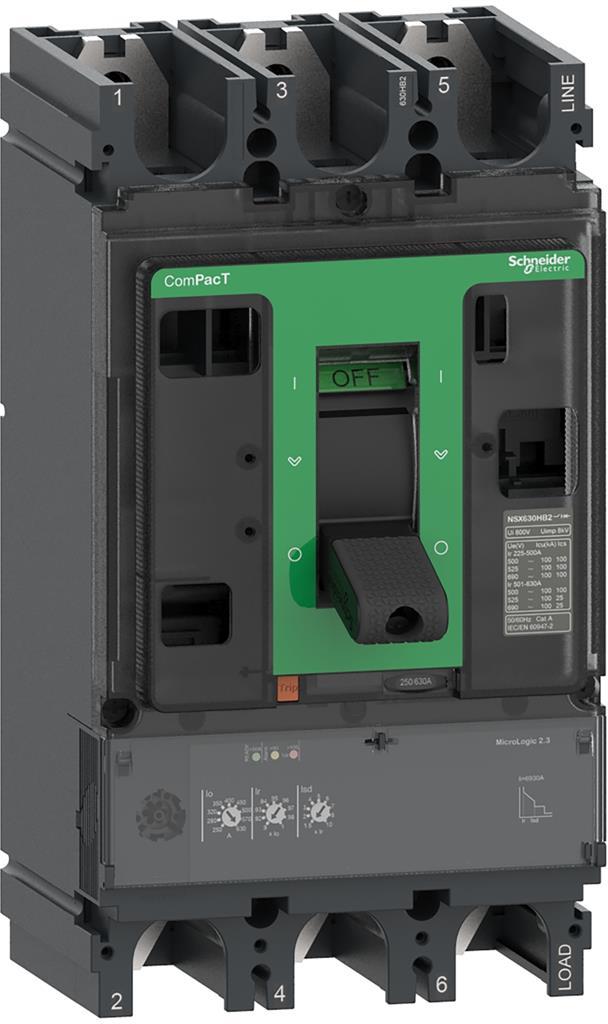Автомат NSX400N 3P 250А електронна защита Micrologic 2.3 50kA регулируем (In x 0.4…1) SE