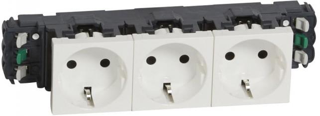 Контакт шуко ТРОЕН DLP версия 16A 6 мод. цвят бял Mosaic Legrand