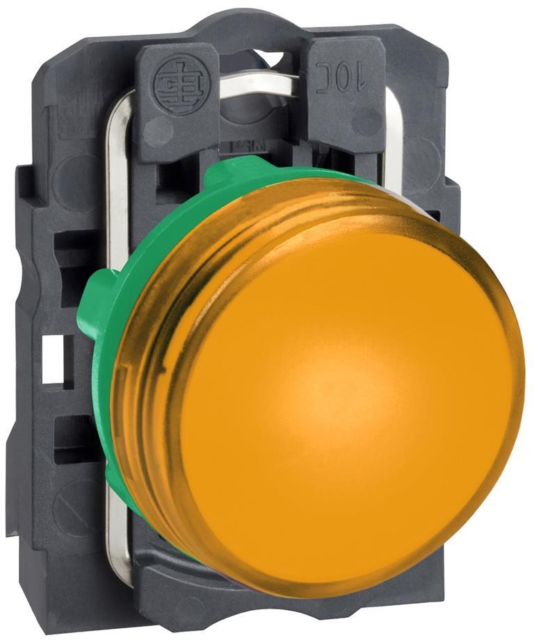 Сигнална лампа LED сглобена оранжева 230Vac Ø22mm XB5 SE