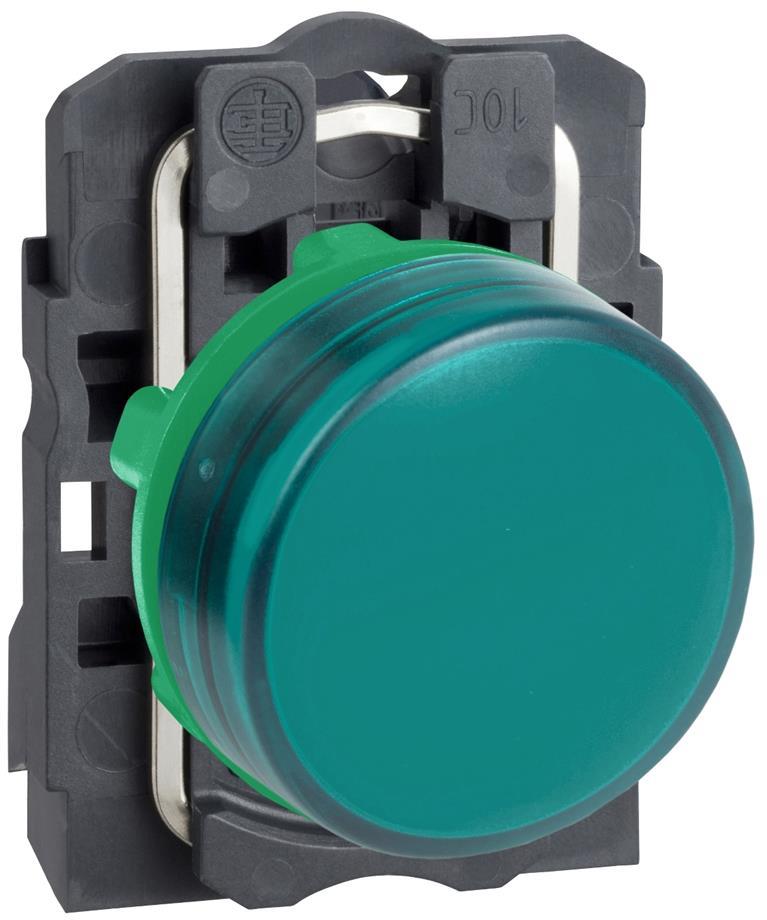 Сигнална лампа LED сглобена зелена 230Vac Ø22mm XB5 SE