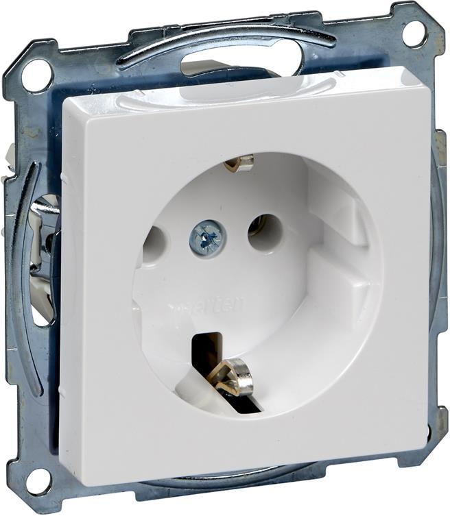Контакт шуко с лицев панел и Д.З. цвят Активно бял System M Merten SE