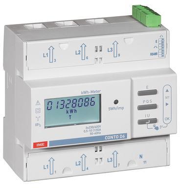 Трифазен мерител за ДИРЕКТНО мерене на ел. енергия Conto D6-Pd, Modbus, 2 тарифи, за DIN монтаж 6 мод, 125A, IME