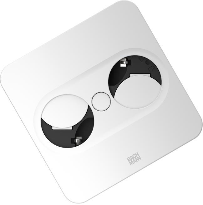 Модул TWIST 2 КВАДРАТЕН с 2х Шуко, с кабел 2м, цвят Бял, Bachmann