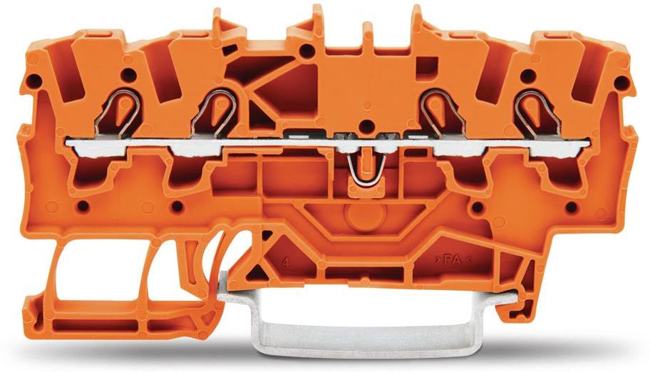 Редова клема ОРАНЖЕВА 1.5мм2 4-проводна БЕЗВИНТОВА серия TOPJOB® S Wago