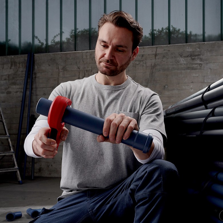 Инструмент за рязане на тръби DP50, Ø32-50мм, червена ръкохватка 202мм, Knipex