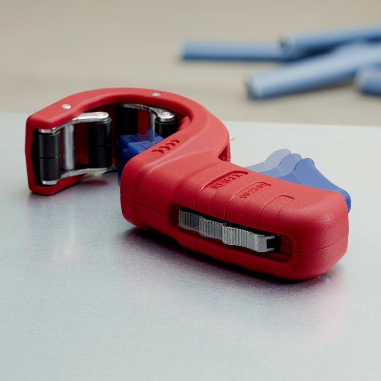 Инструмент за рязане на тръби DP50, Ø32-50мм, червена ръкохватка 202мм, Knipex