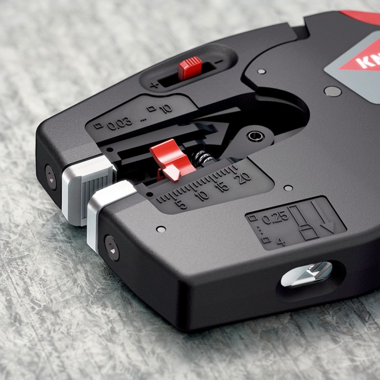 Клещи заголващи автоматични NexStrip, синьо-червена ръкохватка 190мм, Knipex