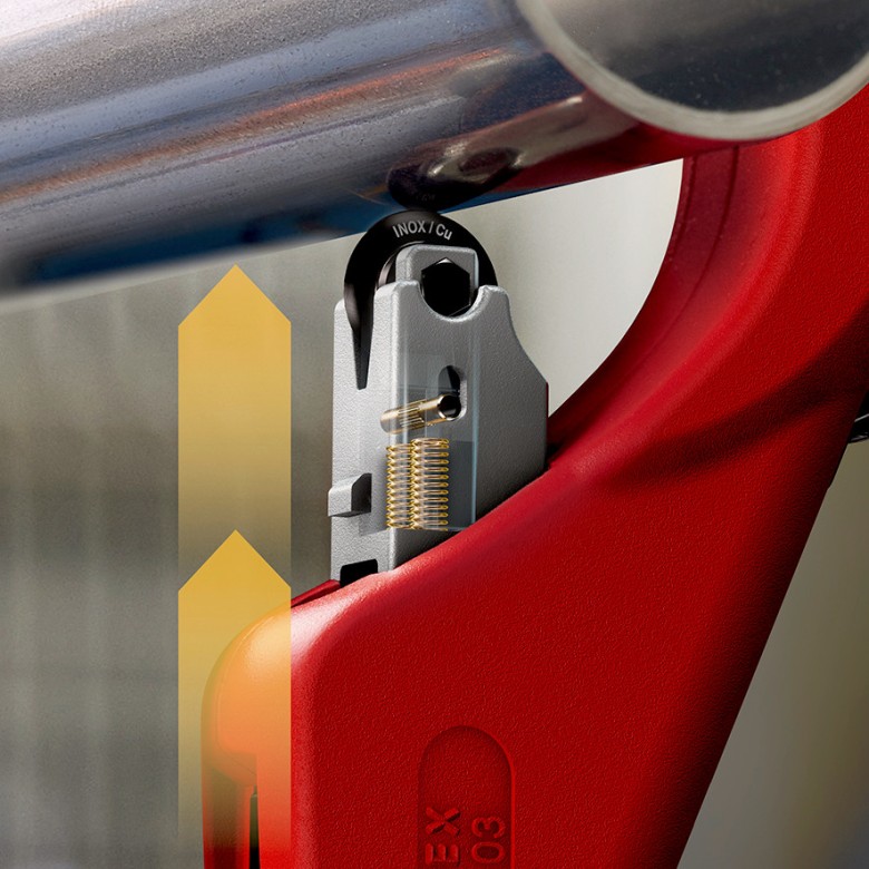 Инструмент за рязане на тръби TubiX, магнезиев, Ø6-76мм, червена ръкохватка 260мм, Knipex