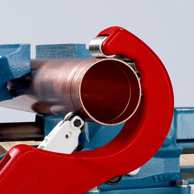 Инструмент за рязане на тръби TubiX, магнезиев, Ø6-76мм, червена ръкохватка 260мм, Knipex