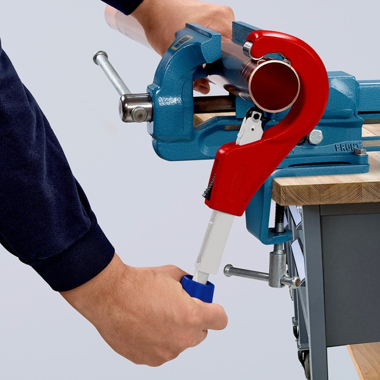 Инструмент за рязане на тръби TubiX, магнезиев, Ø6-76мм, червена ръкохватка 260мм, Knipex