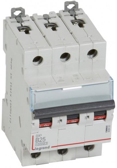 Автоматичен прекъсвач DX3 3P 25A крива B 10kA 3 мод. Legrand
