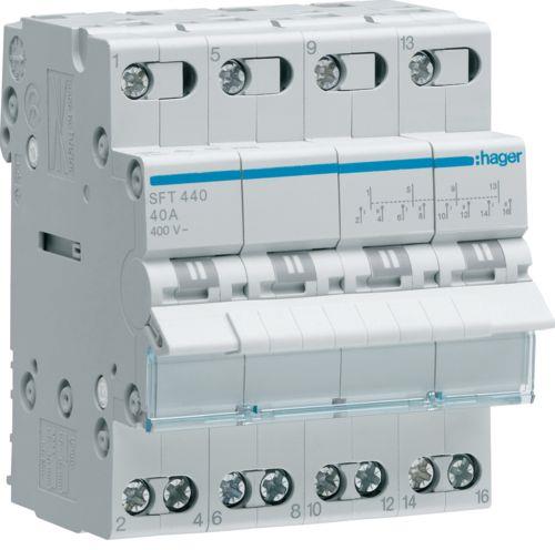 Ум шалтер I-0-II DIN монтаж SFT440 40A 4P 400V 4 мод. Hager