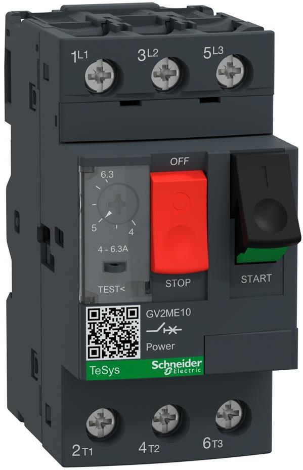 Моторна защита TeSys GV2ME 2.2kW TM 4…6.3A 100kA 50Hz SE