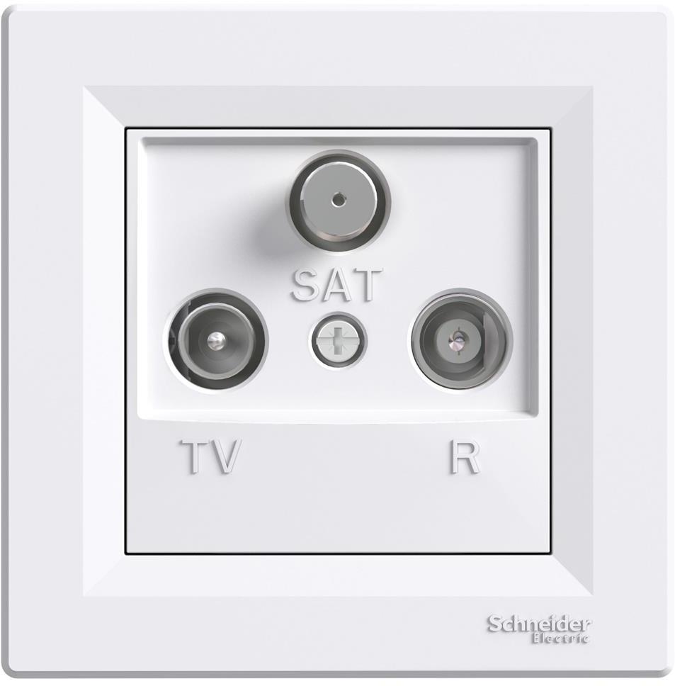 Розетка TV/R/SAT крайна 1dB моноблок цвят Бял Asfora SE