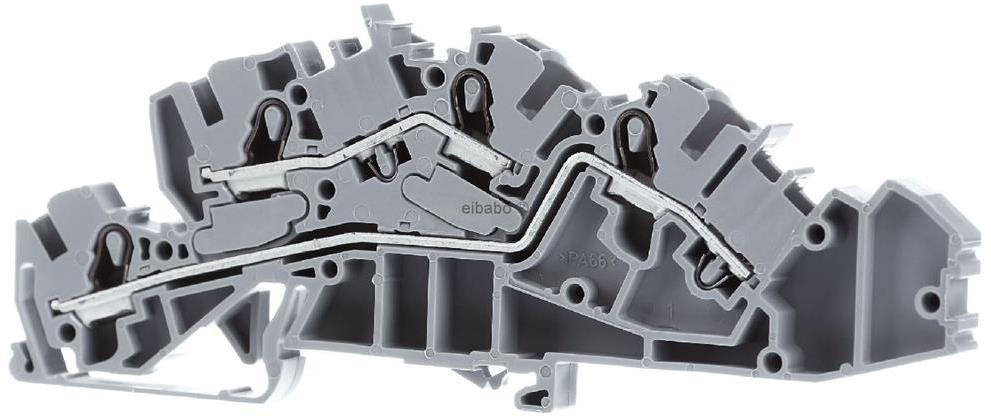 Редова клема L/L СИВА 6мм2 БЕЗВИНТОВА серия TOPJOB® S Wago