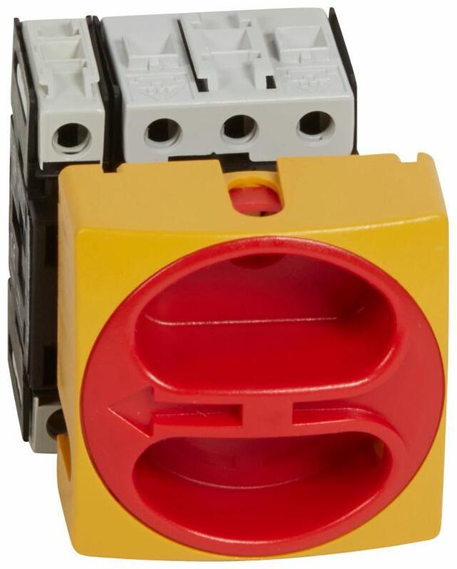 Пакетен превключвател 0-1 4P 32A DIN монтаж, червена ръкохватка, Legrand