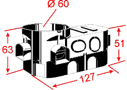 Конзолна кутия за тухлени стени Up-Plus, с джоб за електроника, Ø60мм, дълбочина 67мм, Kaiser