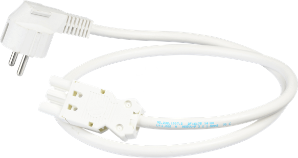 Захранващ кабел за всички модули 5 метра GST18 към щепсел Шуко цвят бял ABL