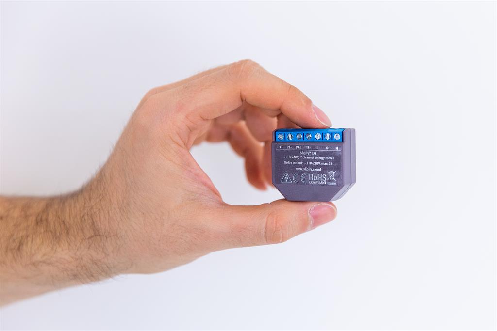 Микромодул Smart монофазен мерител 2х до 120A Shelly EM - 262207S