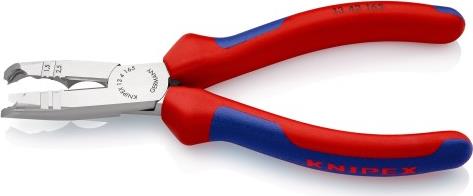 Клещи заголващи и резачки, изолация до Ø10мм, синьо-червена ръкохватка 165мм, Knipex