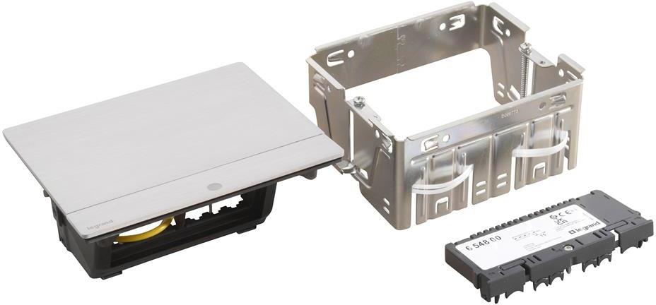 Мебелна кутия 4 мод. с вкл. монтажен кит цвят АЛУМИНИЙ МАТ Incara Pop-Up Legrand