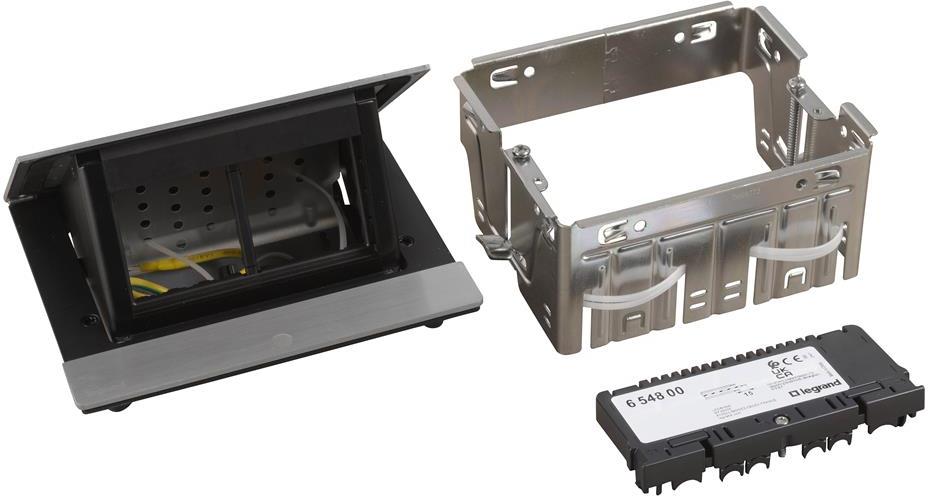 Мебелна кутия 4 мод. с вкл. монтажен кит цвят АЛУМИНИЙ МАТ Incara Pop-Up Legrand