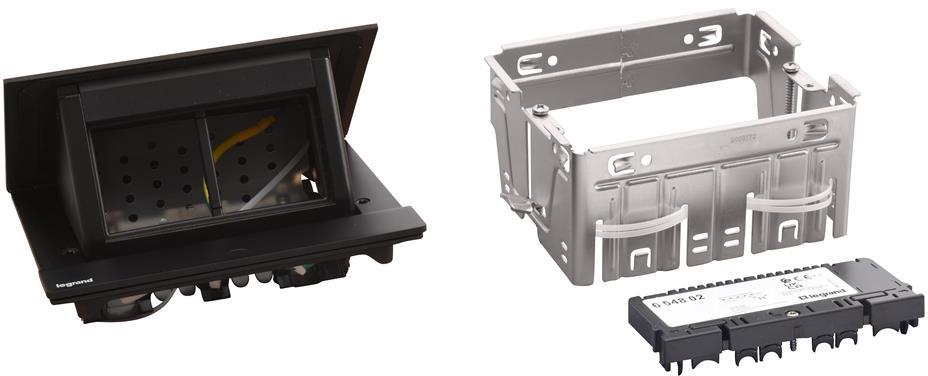 Мебелна кутия 4 мод. с вкл. монтажен кит цвят ЧЕРЕН Incara Pop-Up Legrand