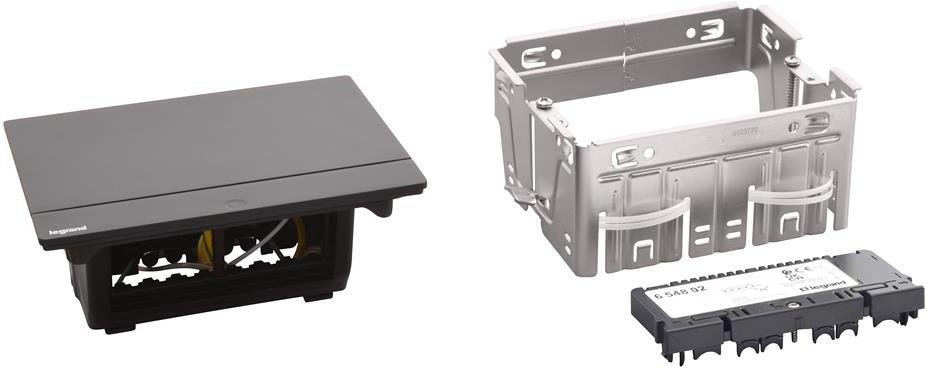 Мебелна кутия 4 мод. с вкл. монтажен кит цвят ЧЕРЕН Incara Pop-Up Legrand