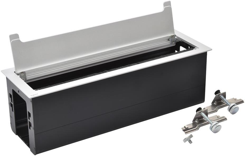 Мебелна кутия празна, с основа за модули, 385x130mm, цвят АЛУМИНИЙ Incara Top Access Legrand