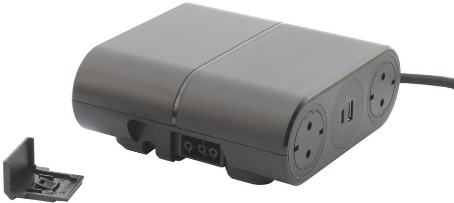 Разклонител 4x Шуко, USB тип A+C и HDMI 2m, кабел 2.5m и GST18, цвят ЧЕРЕН Incara Link'On Legrand