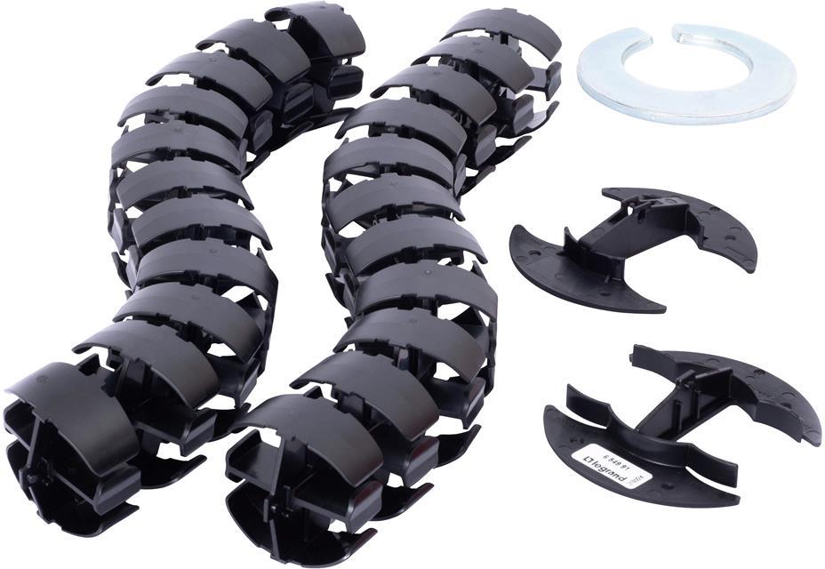 Кабелна спирала от под към бюро, 0.8м дължина, с основа и фиксатор към бюро, цвят ЧЕРЕН, Incara Vertebra Legrand