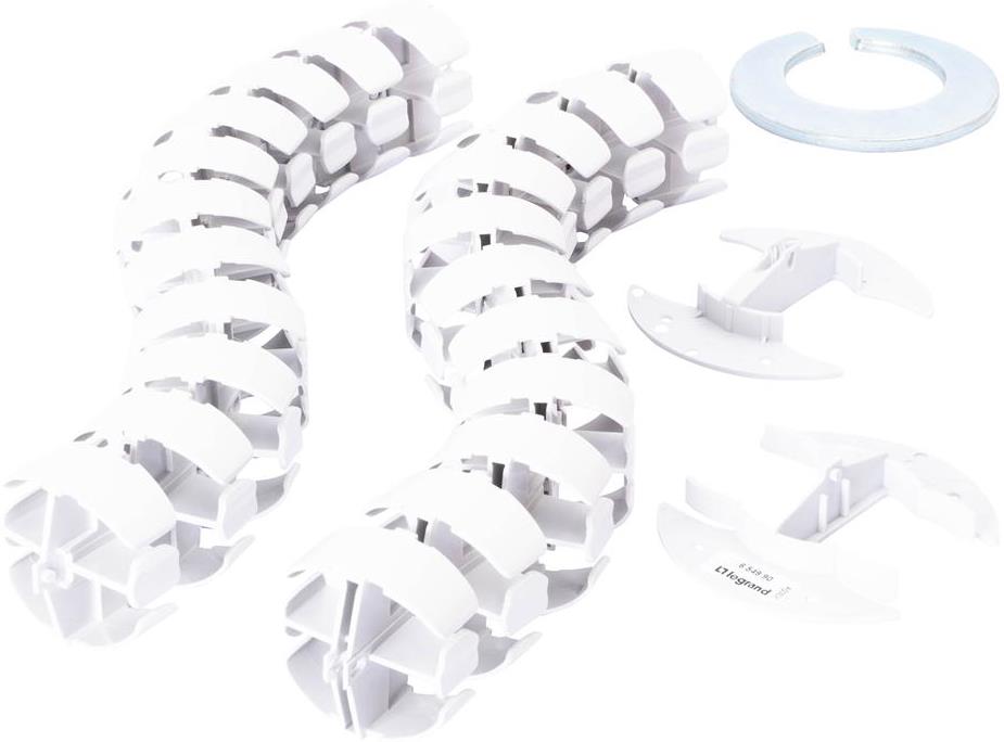 Кабелна спирала от под към бюро, 0.8м дължина, с основа и фиксатор към бюро, цвят АЛУМИНИЙ, Incara Vertebra Legrand