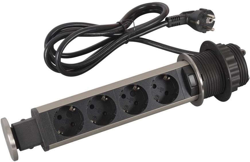 Мебелна колона Pop-Up, с контакти 4х шуко, кабел 2m, Ø60mm, Incara Tower Legrand